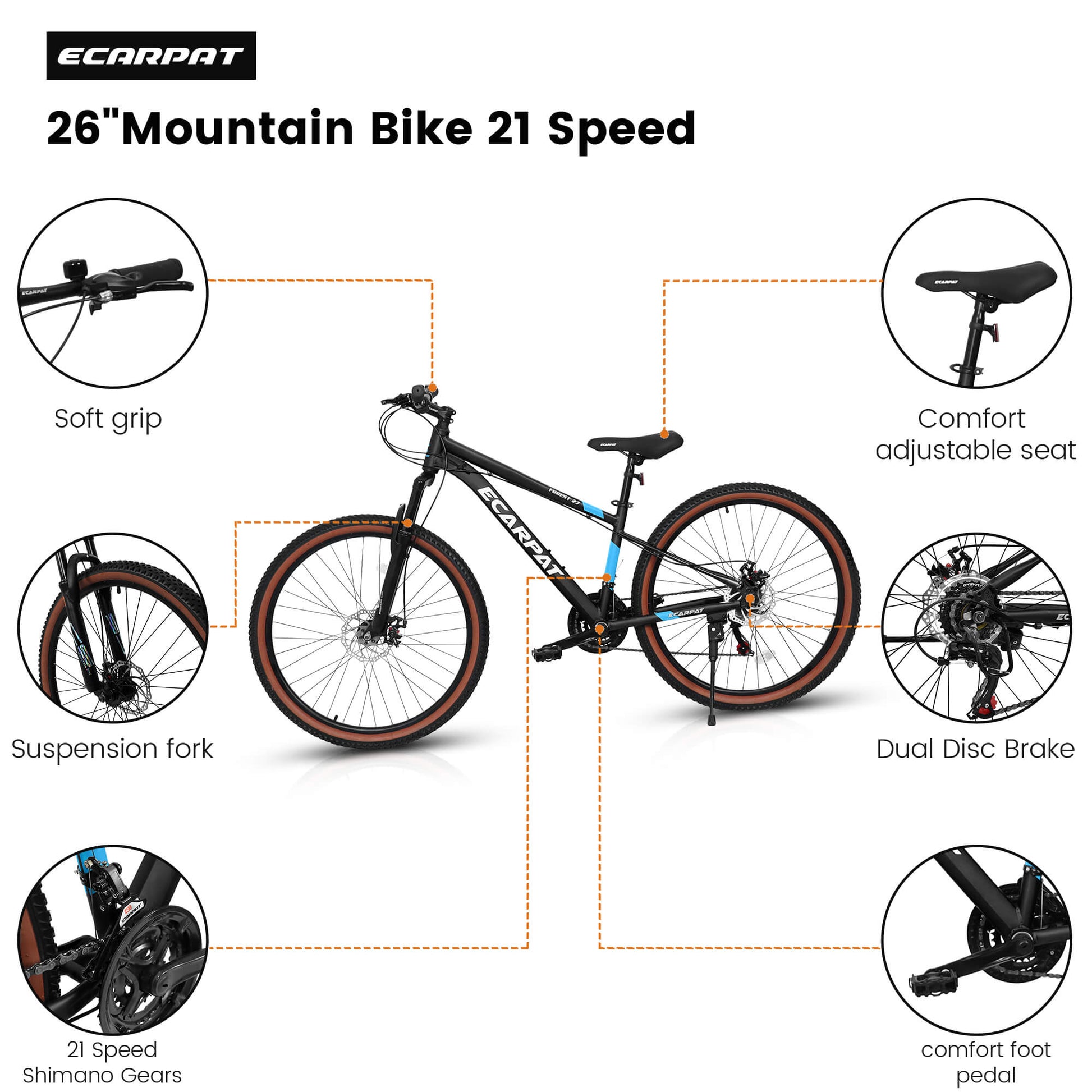 Black Hycline Ecarpat Trigger 27-inch bicycle with sleek frame and mountain bike design, visible from side angle.