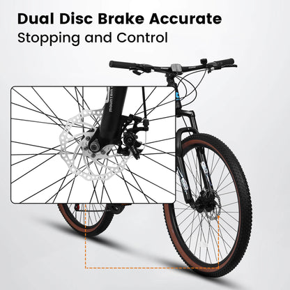 Black Hycline Ecarpat Trigger 27-inch bicycle with sleek frame and disc brakes, ready for city or trail riding.