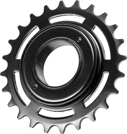 Hycline 24T single speed bike freewheel for bicycle cassettes and freewheels, black metal with gear teeth for smooth riding