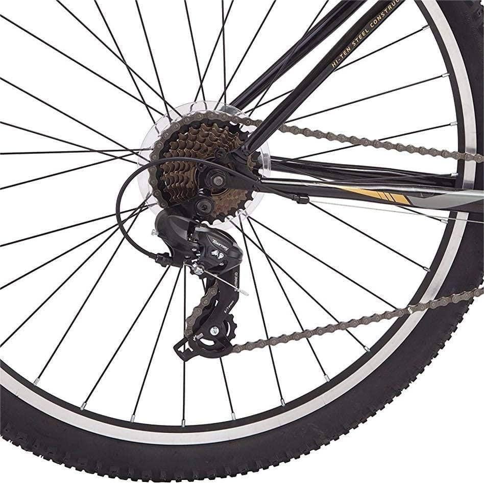 Hycline Shimano Tourney bicycle rear derailleur RD-TY300 and RD-TX800 mounted on a bike, showcasing durable bicycle derailleurs.