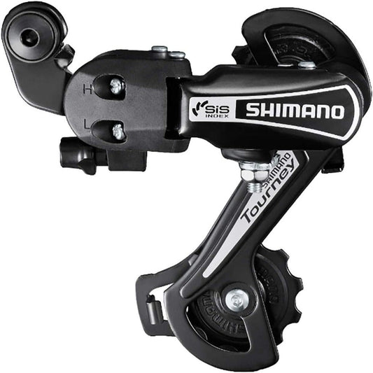 Hycline Shimano RD-TY21B bike rear derailleur for 6/7-speed bicycles, direct mount, with black finish and Shimano branding.