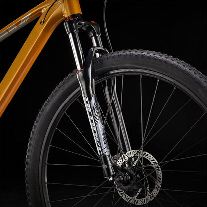 Hycline Blooke XC90 black bicycle front suspension fork for 27.5 and 29 inch mountain bikes, with sturdy suspension components.
