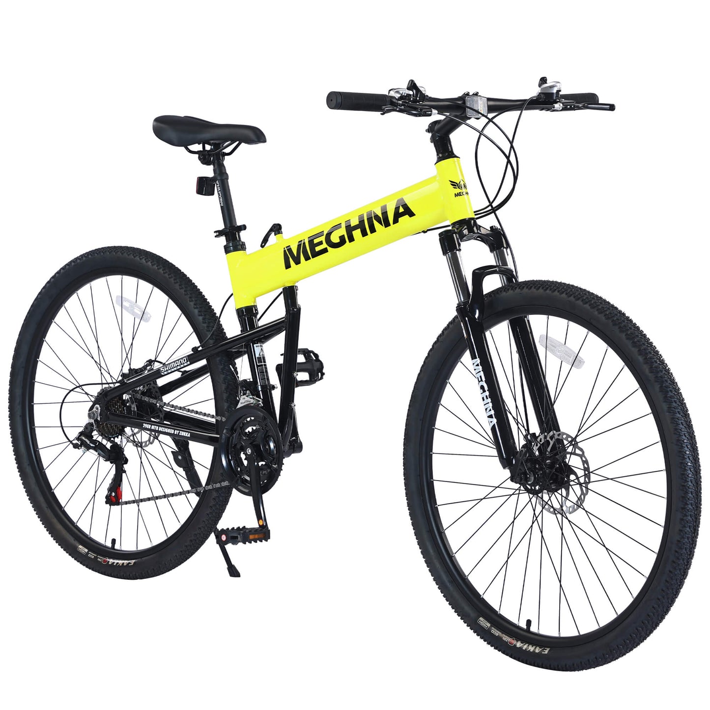 Green Hycline Meghna XM2 29-inch folding bicycle, compact and lightweight bike with 29-inch wheels, suitable for urban riding.