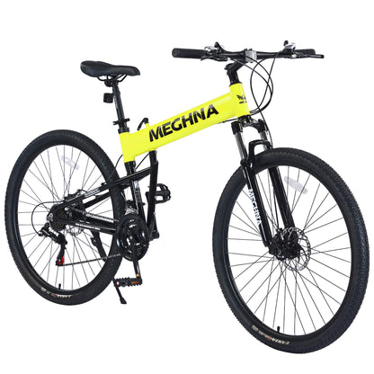 Green Hycline Meghna XM2 29-inch folding bicycle, compact and lightweight bike with 29-inch wheels, suitable for urban riding.