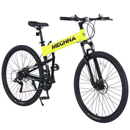 Green Hycline Meghna XM2 29-inch folding bicycle, compact and lightweight bike with 29-inch wheels, suitable for urban riding.