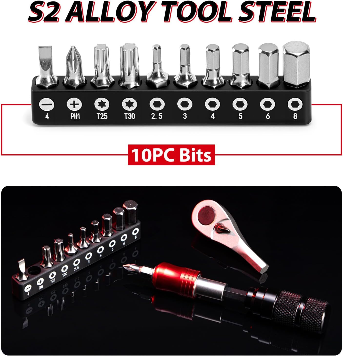Hycline EMERK bike repair tool kit with various bicycle parts and tools for bike maintenance and repair.