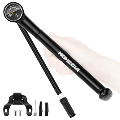 Hycline bicycle hand pump with 160 PSI capacity, compact bike frame pump for inflating bicycle tires.