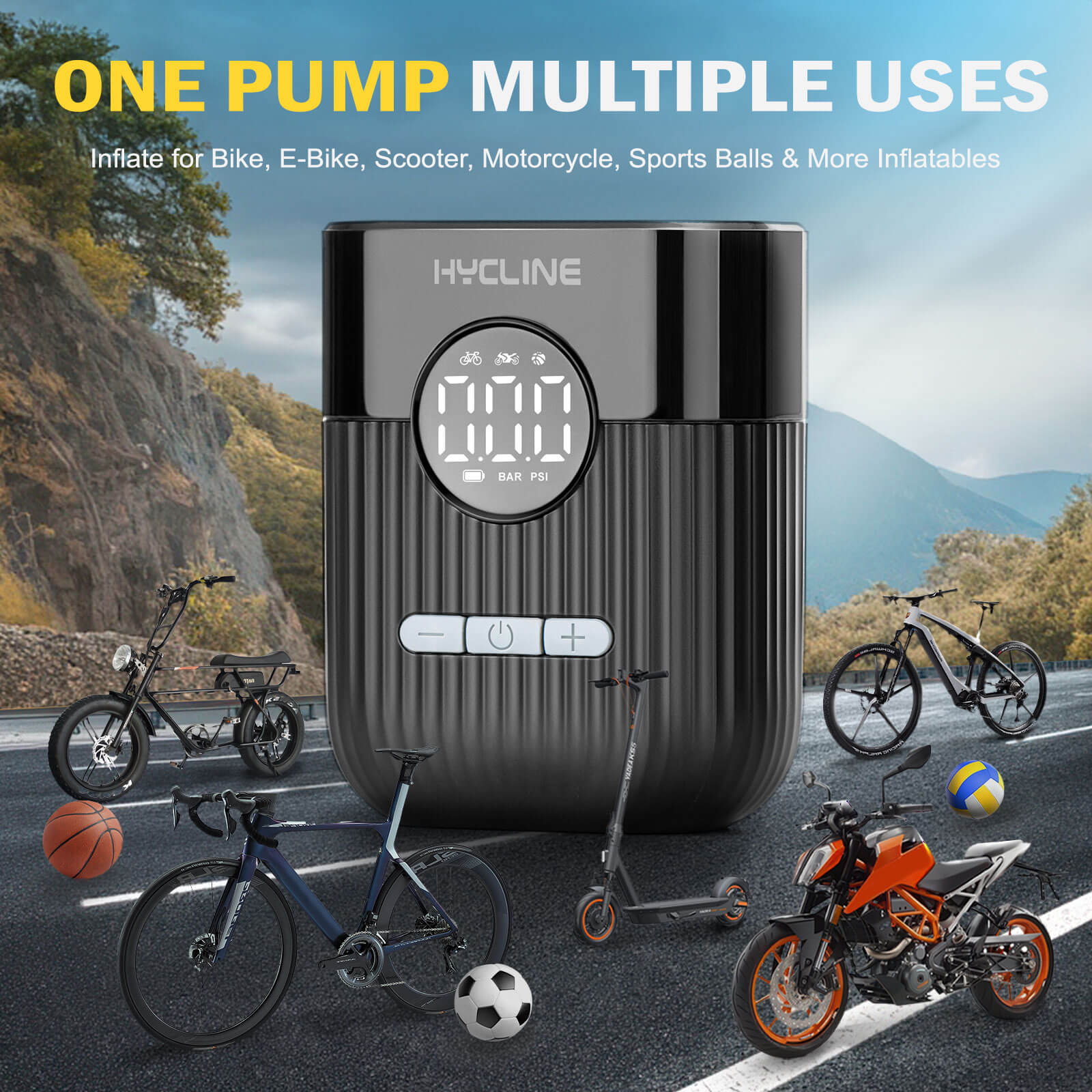 Hycline Mini Electric Bike Pump - Howling Moto