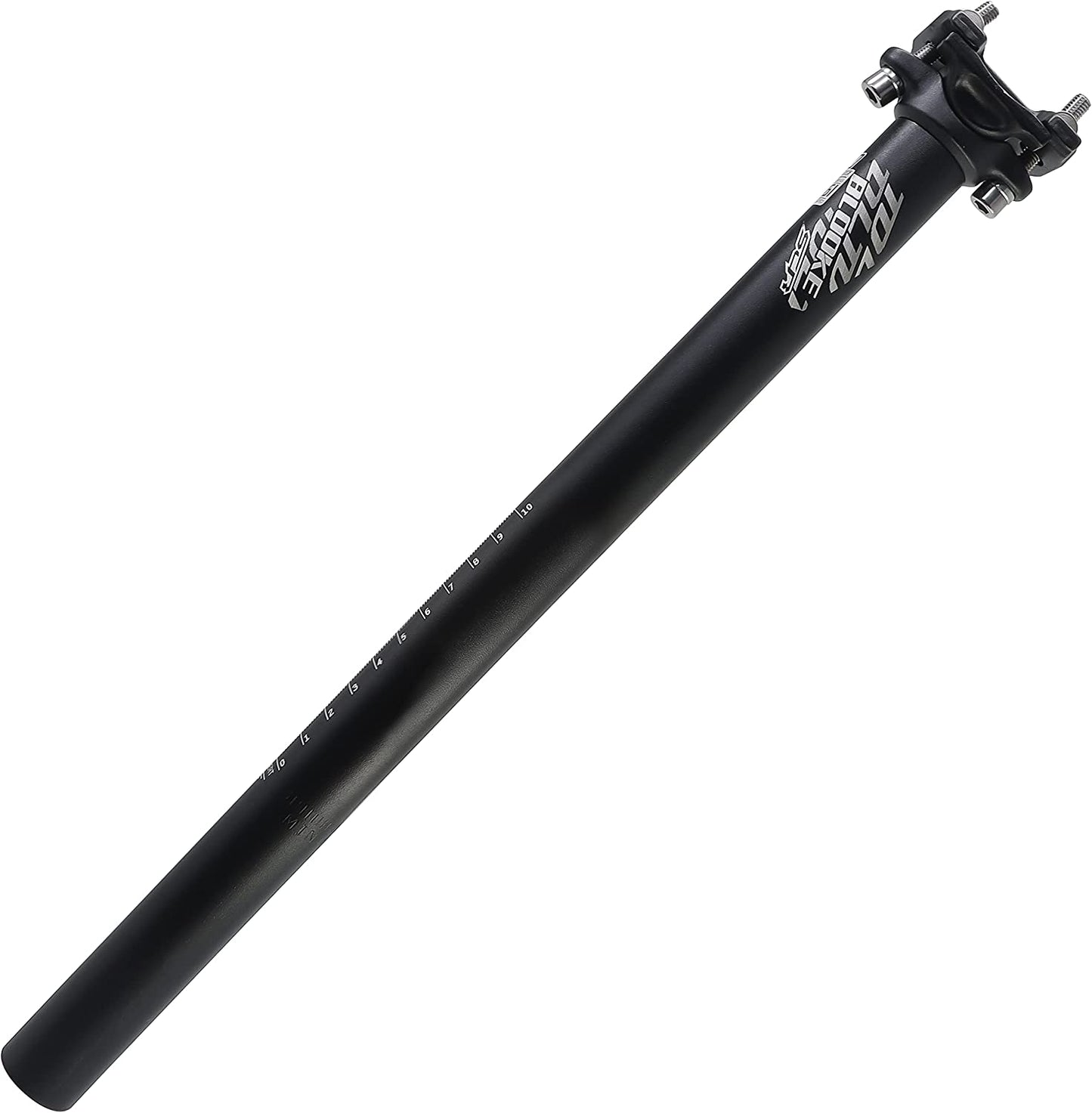 Hycline adjustable bicycle seat post in aluminum alloy, 27.2mm diameter, 400mm length, black color, for mountain or road bikes.