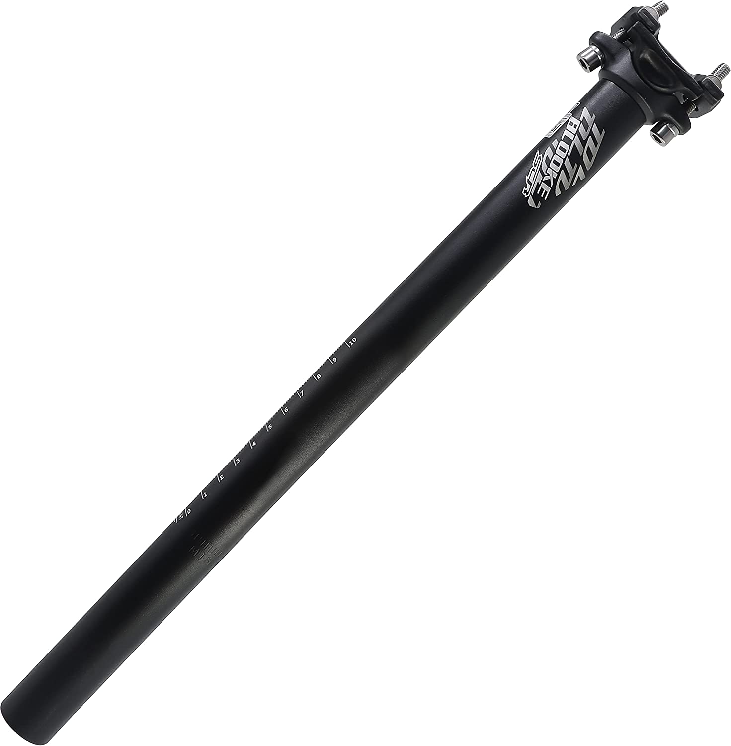 Hycline adjustable bicycle seat post in aluminum alloy, 27.2mm diameter, 400mm length, black color, for mountain or road bikes.