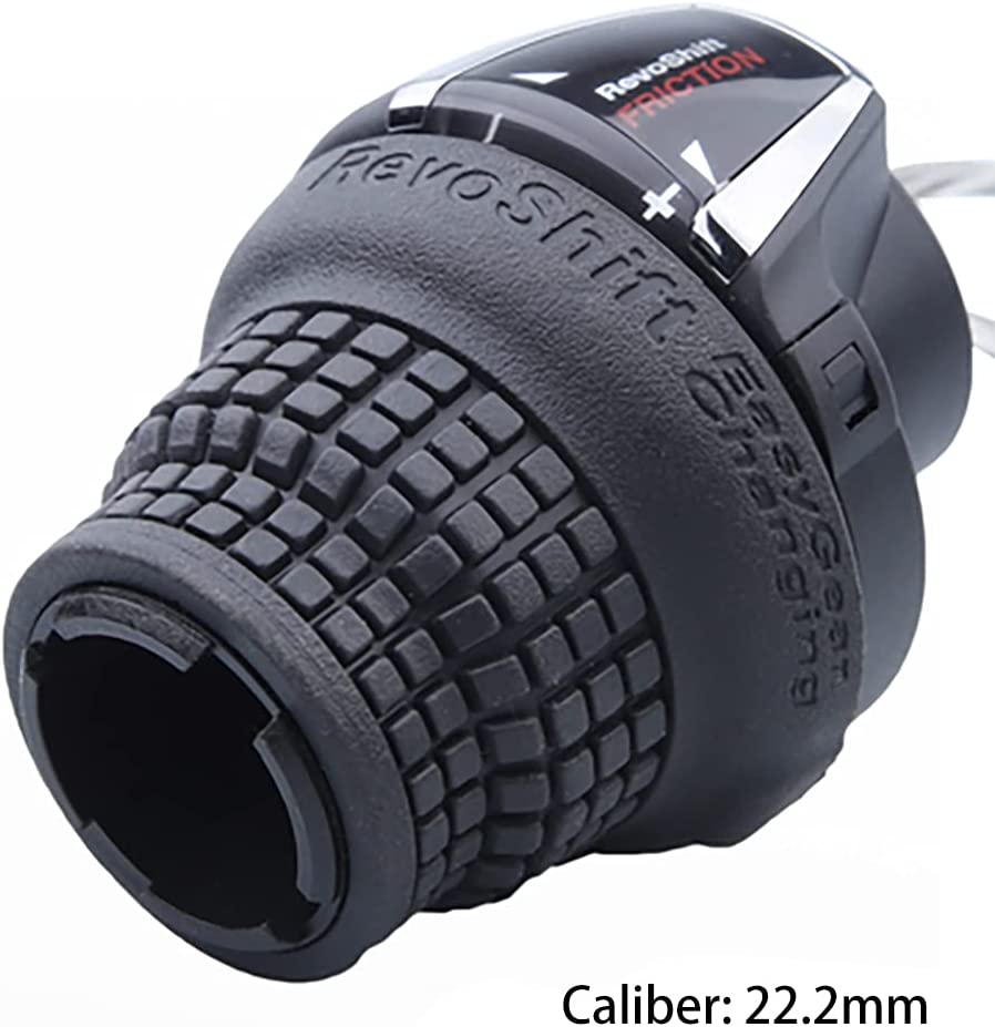 Shimano 7-speed RevoShift SL-RS35 bicycle twist grip shifter on Hycline bicycle shifters, with gear indicator and ergonomic grip