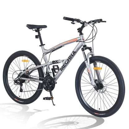 Black Meghna Feyan bicycle by Hycline, 26-inch wheel and 2.1-inch width, shown from the side with detailed tire and frame view.