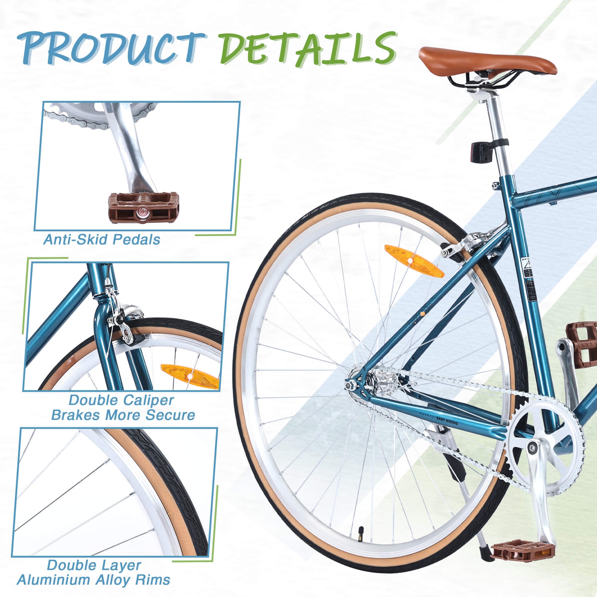 Black Hycline Pastoral bicycle tire 700×35C mounted on a wheel, showcasing durable rubber tread for road cycling.