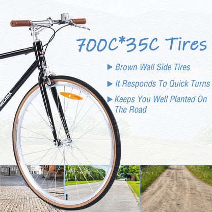 Black Hycline Pastoral bicycle tire 700x35C mounted on a wheel, showcasing its durable rubber tread and sidewall details.