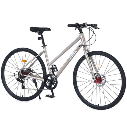 Bronze Hycline Zukka Slash bicycle tire in 700x32C size, mounted on a bicycle wheel with detailed tread pattern.
