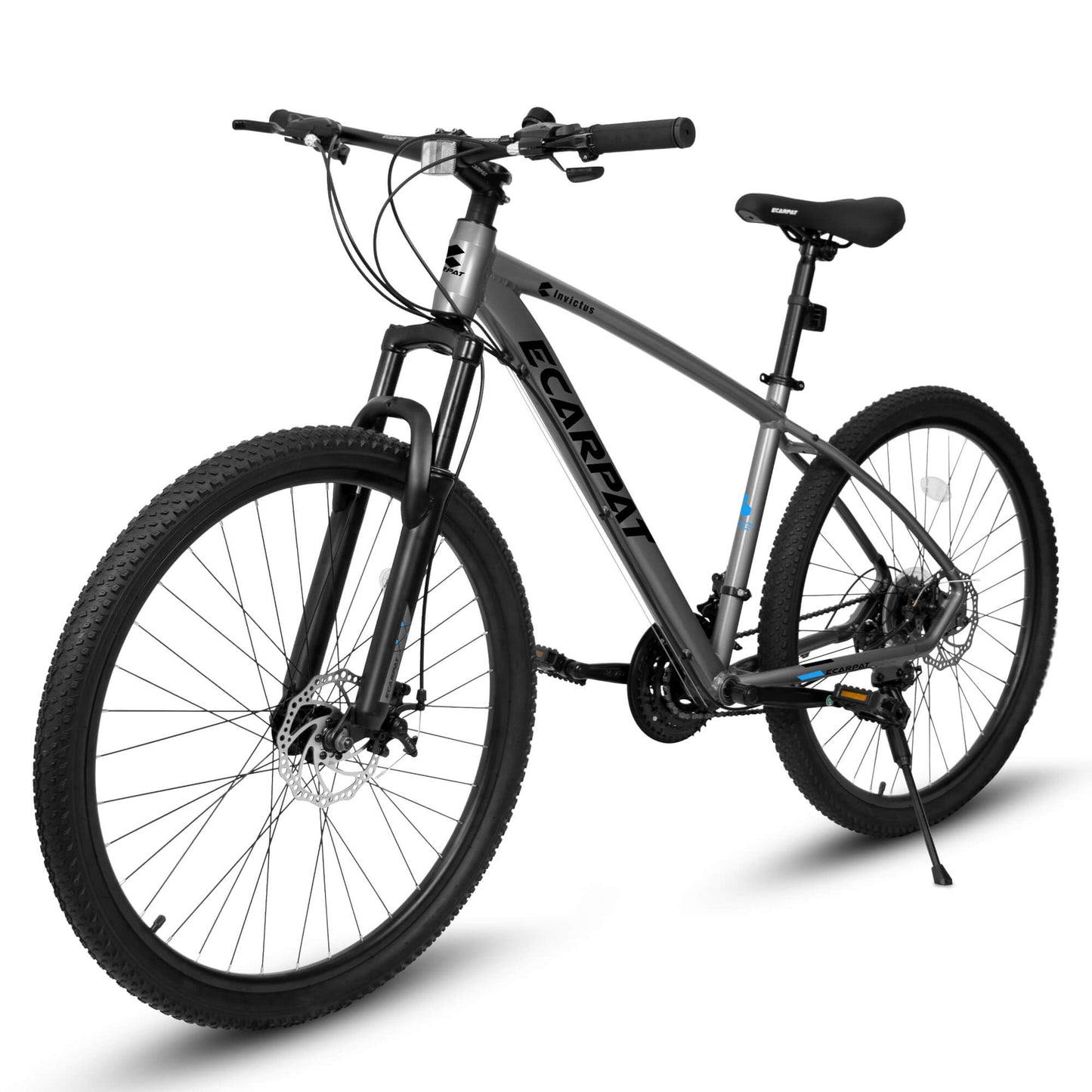 Dark grey Hycline Ecarpat Tendar X5 27.5-inch bicycle with sturdy frame and mountain bike features.