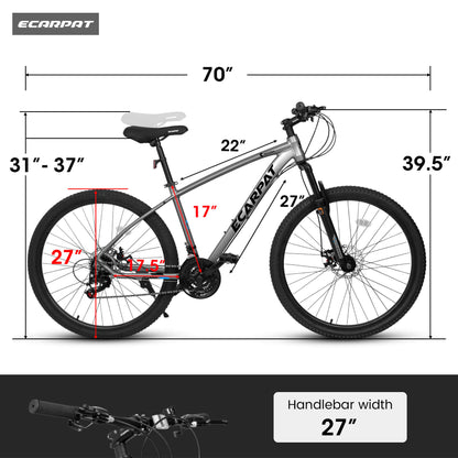 Hycline Ecarpat Tendar X5 27.5-inch bicycle in dark grey with sturdy frame and off-road tires, designed for versatile riding.