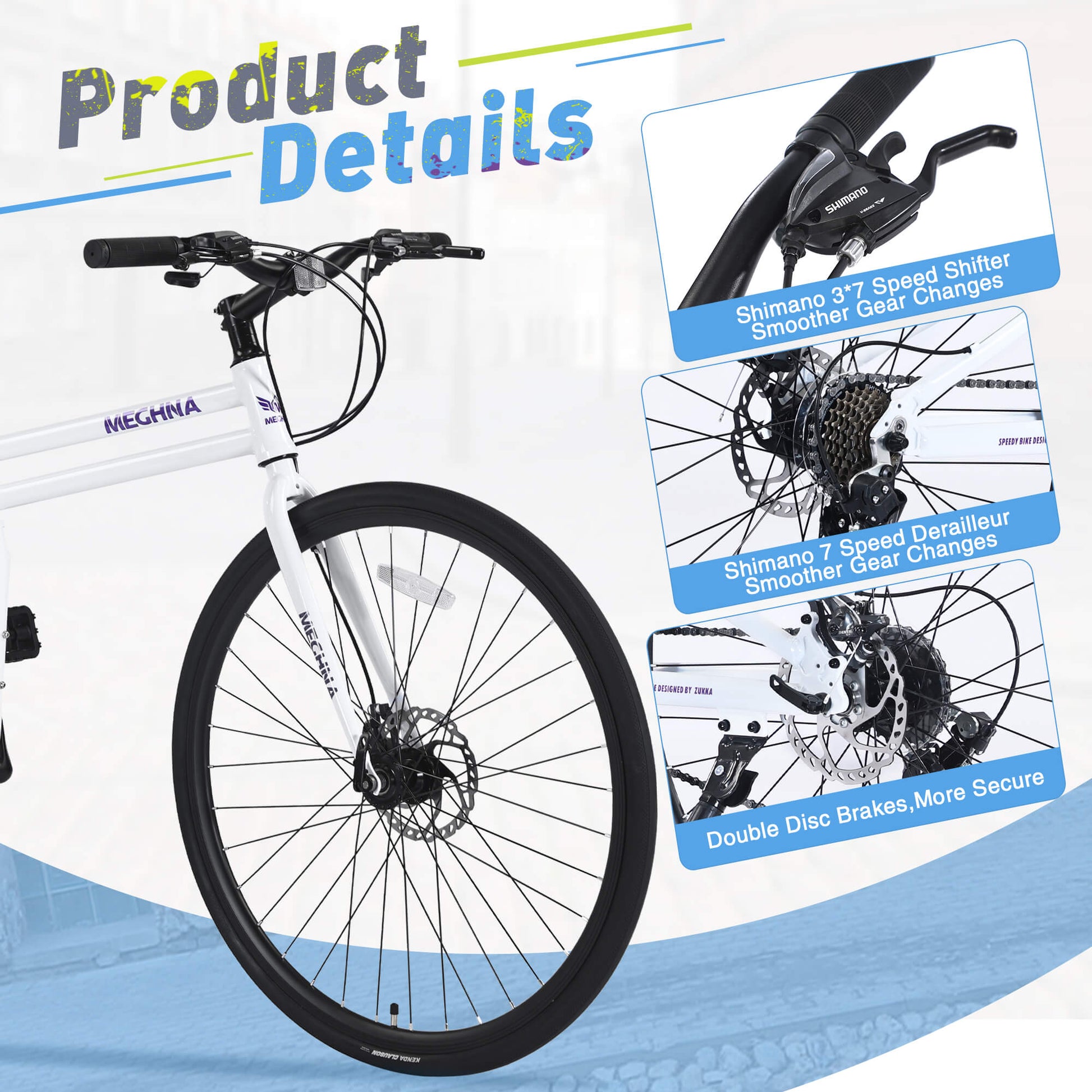 Green Hycline Meghna Fevo bicycle tire 700×32C with tread pattern, designed for road cycling.