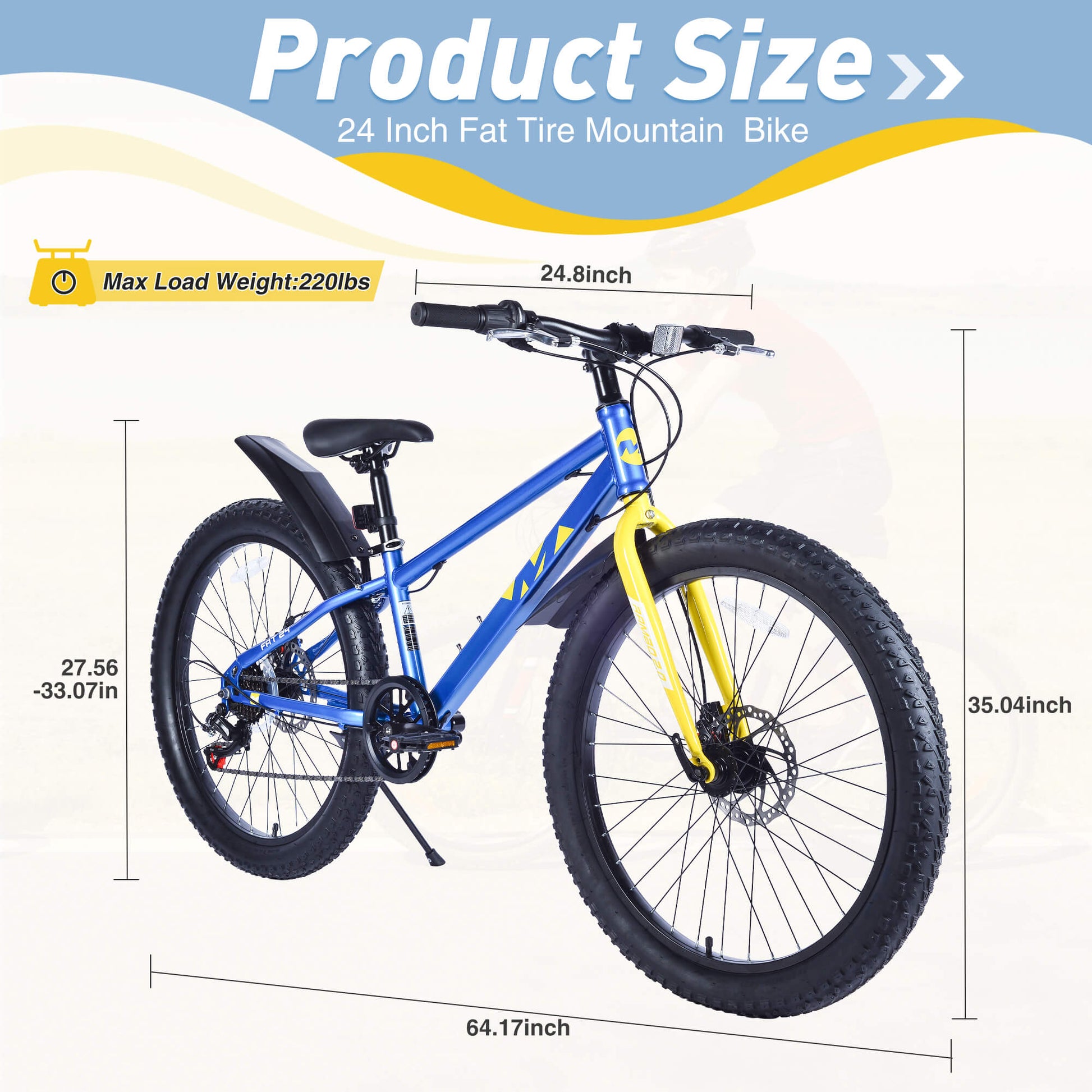 Grey Hycline Msiki bicycle tire, 24-inch by 3-inch size, shown mounted on a bicycle wheel.