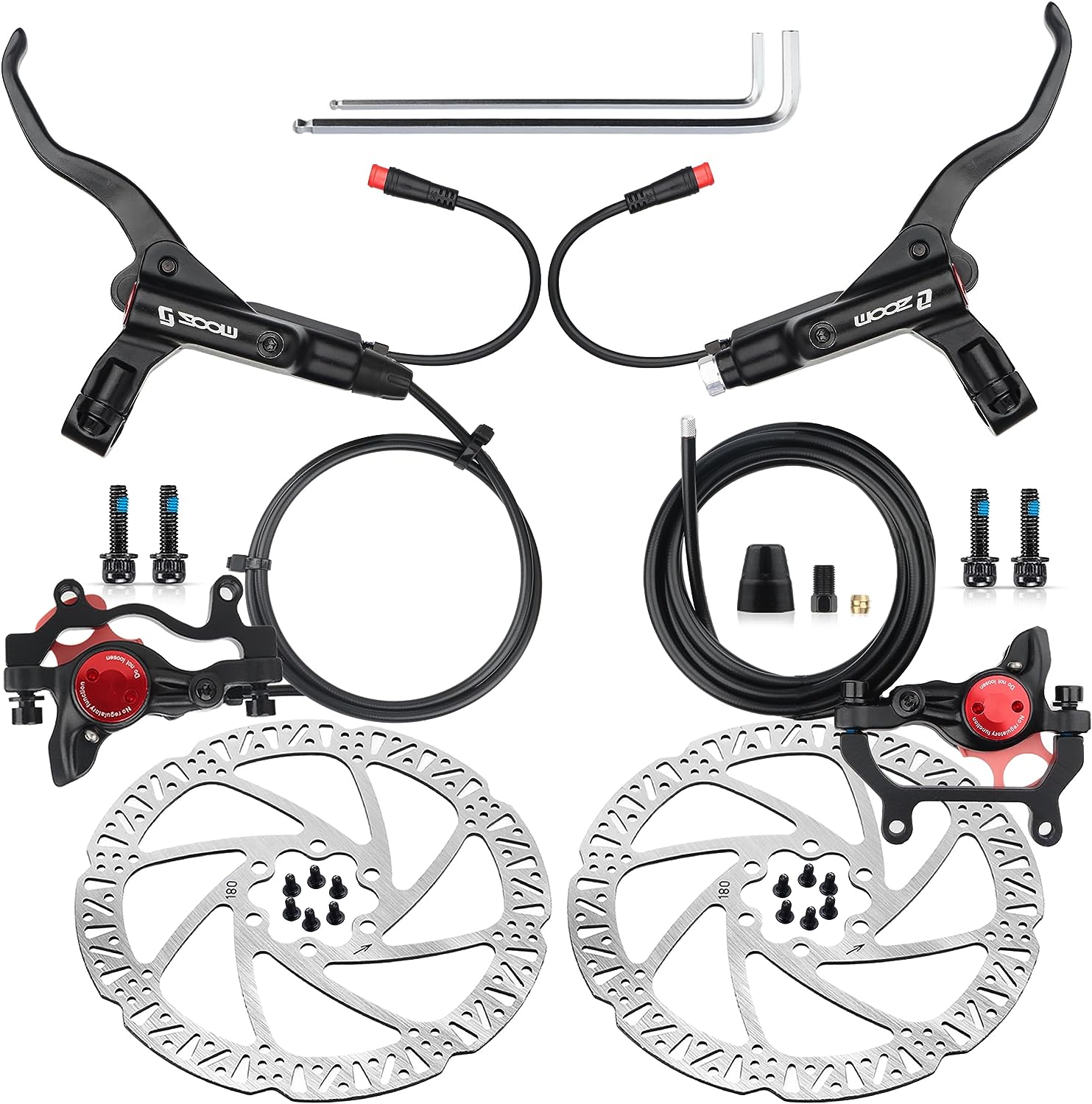Hycline ZOOM HB-875E electric bike hydraulic disc brake with 160mm rotor, showcasing the black hydraulic brake caliper and disc rotor.