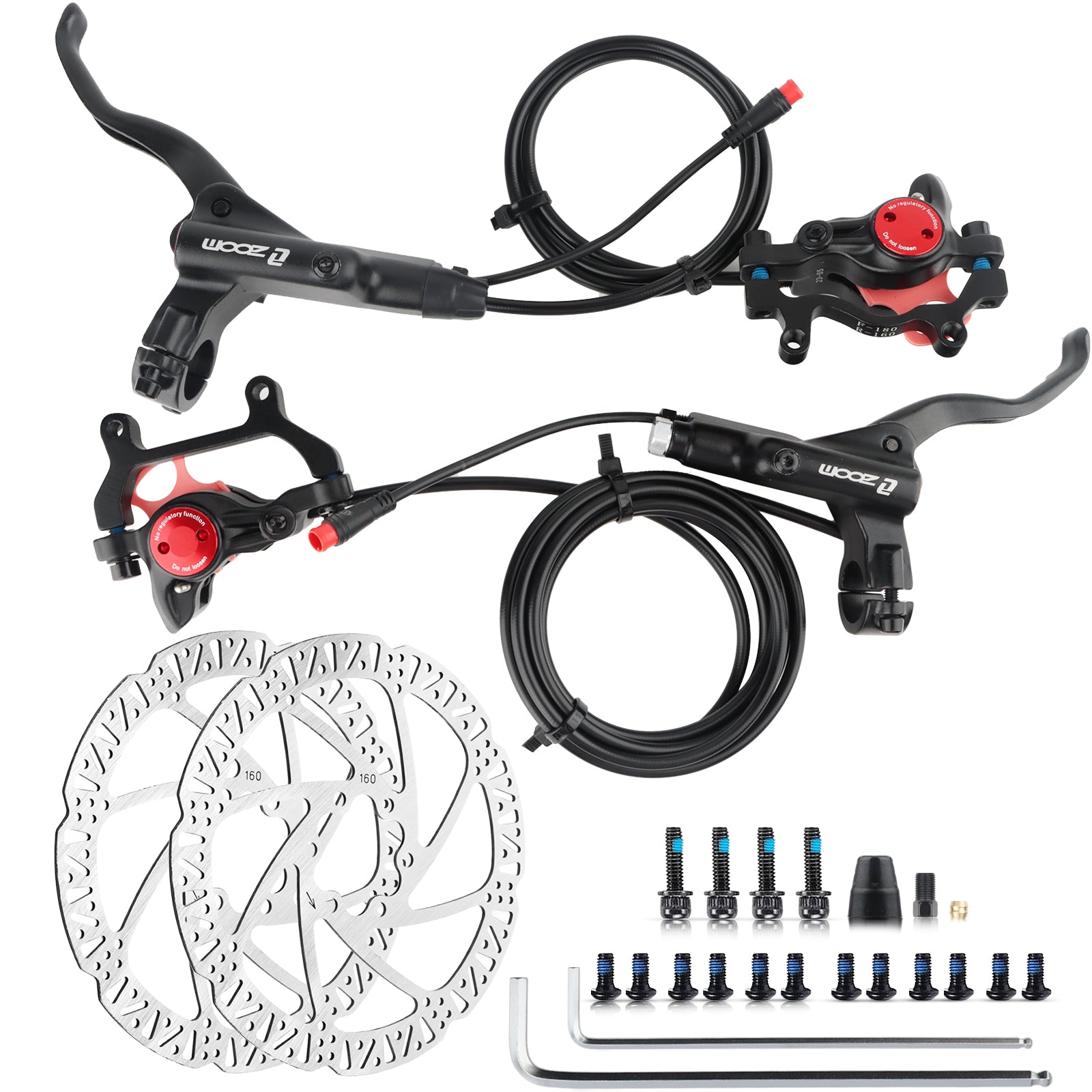 Hycline ZOOM HB-875E/876E electric bike hydraulic disc brake with 160mm rotor, mounted on a bicycle for stopping power.