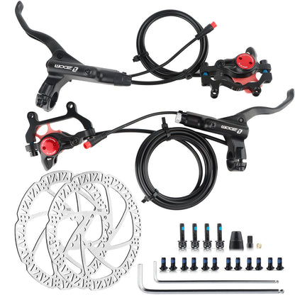 Hycline ZOOM HB-875E/876E electric bike hydraulic disc brake with 160mm rotor, mounted on a bicycle for stopping power.