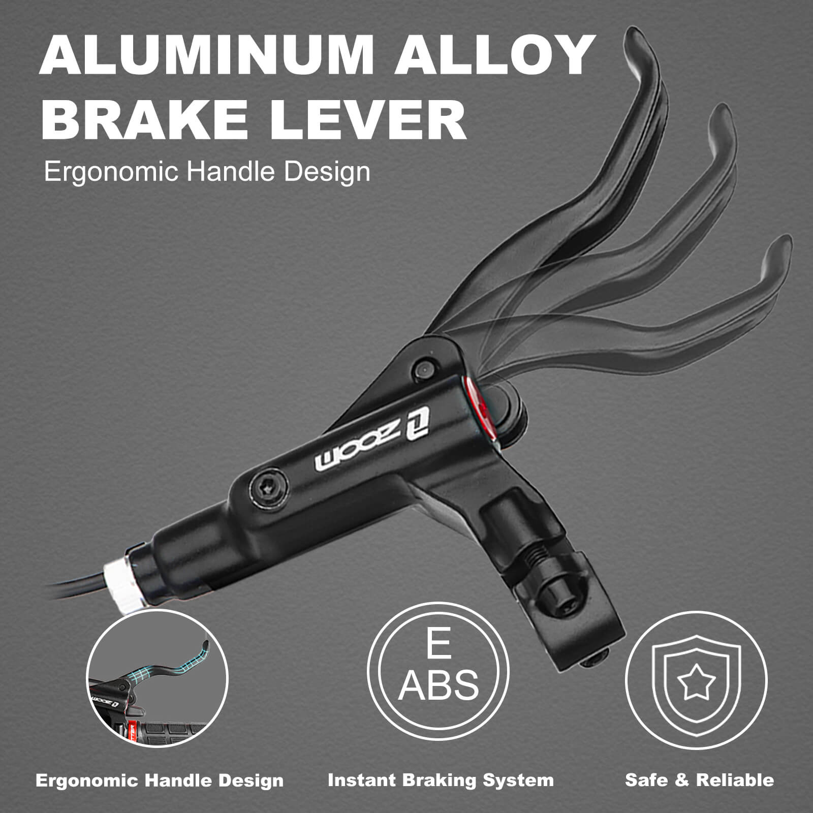Hycline ZOOM HB-875E/876E electric bike hydraulic disc brake with 160mm rotor, showcasing the black hydraulic brake for electric bikes