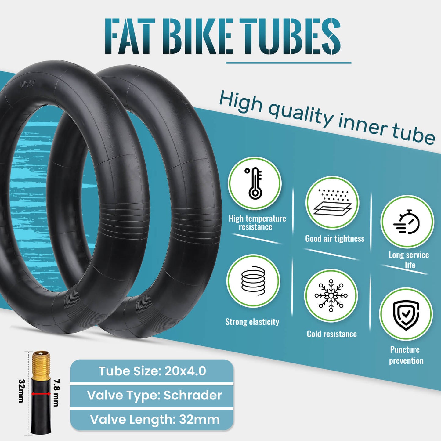 Fat Tire Tube - 20”×4" / 26"×4" - Howling Moto