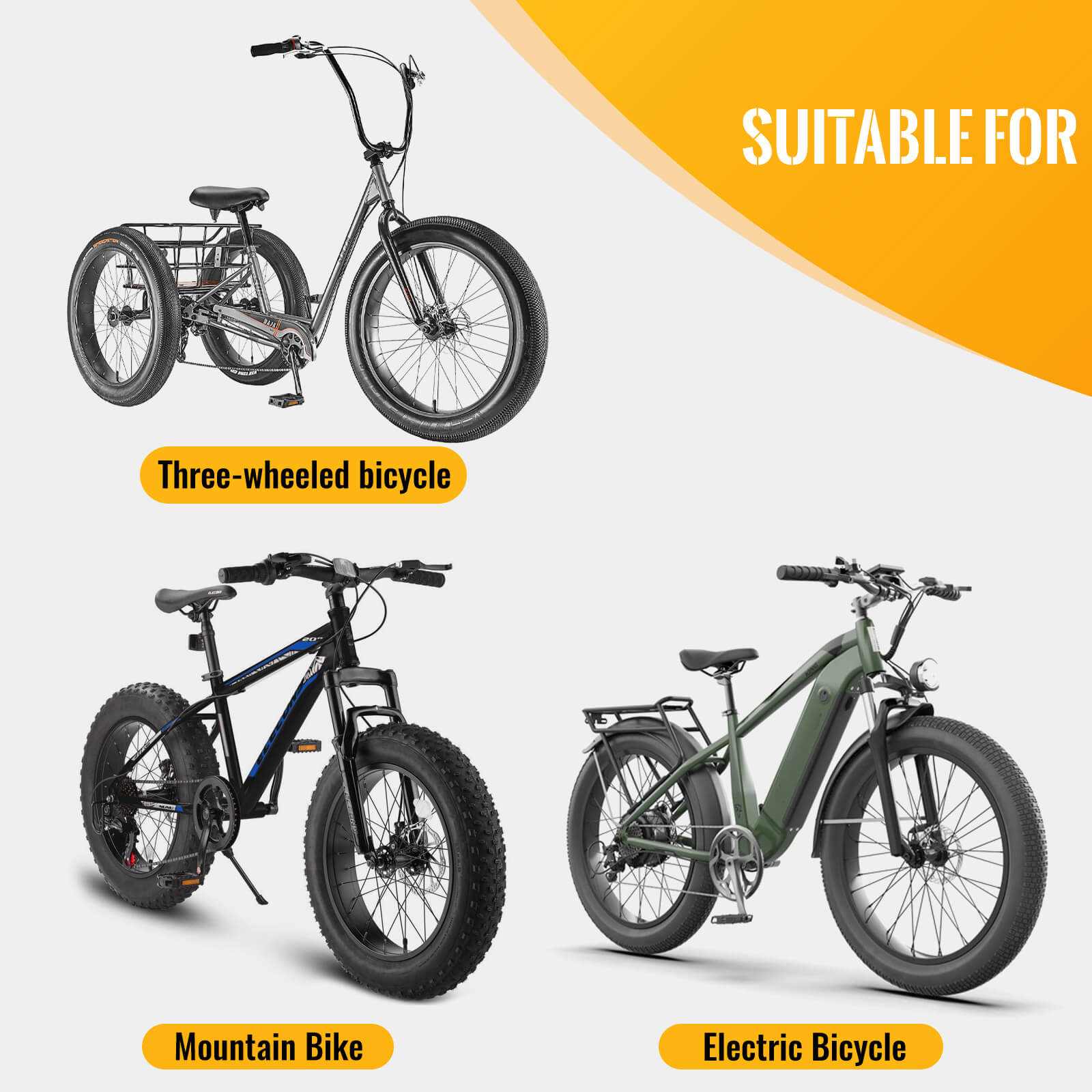 Hycline R4FT E-Bike and Fat Bike Tire, 20x4.30 inches, durable black rubber with tread pattern suitable for fat biking.