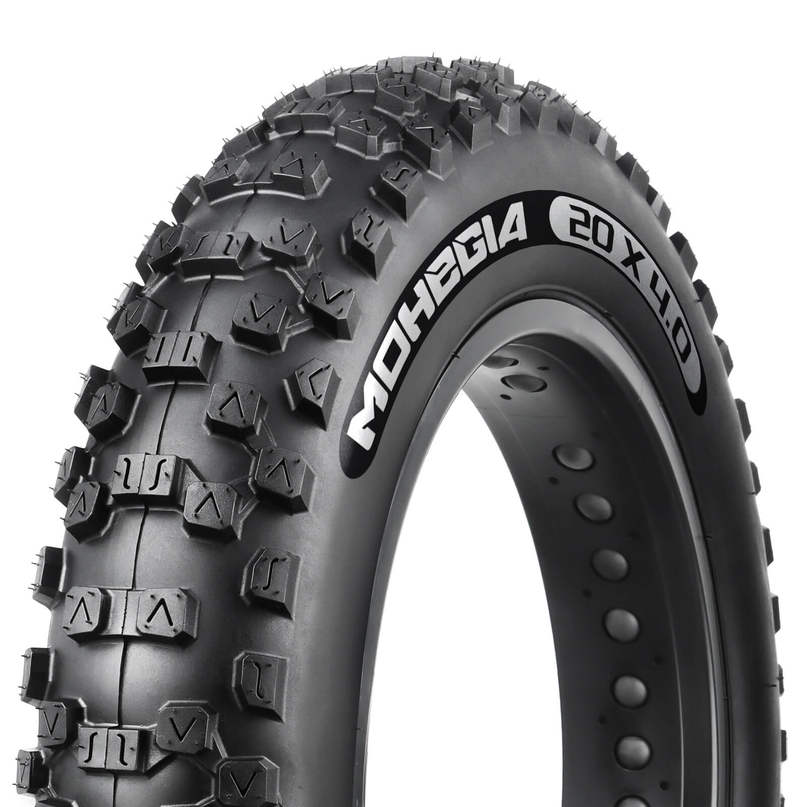 Hycline Rock Conqueror E-Bike and Fat Bike Tire 20x4 inches, rugged black rubber tire with tread pattern for off-road riding