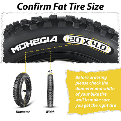 Hycline Rock Conqueror e-bike and fat bike tire, 20x4 inches, rugged off-road rubber with 40 PSI, black color, single tire.