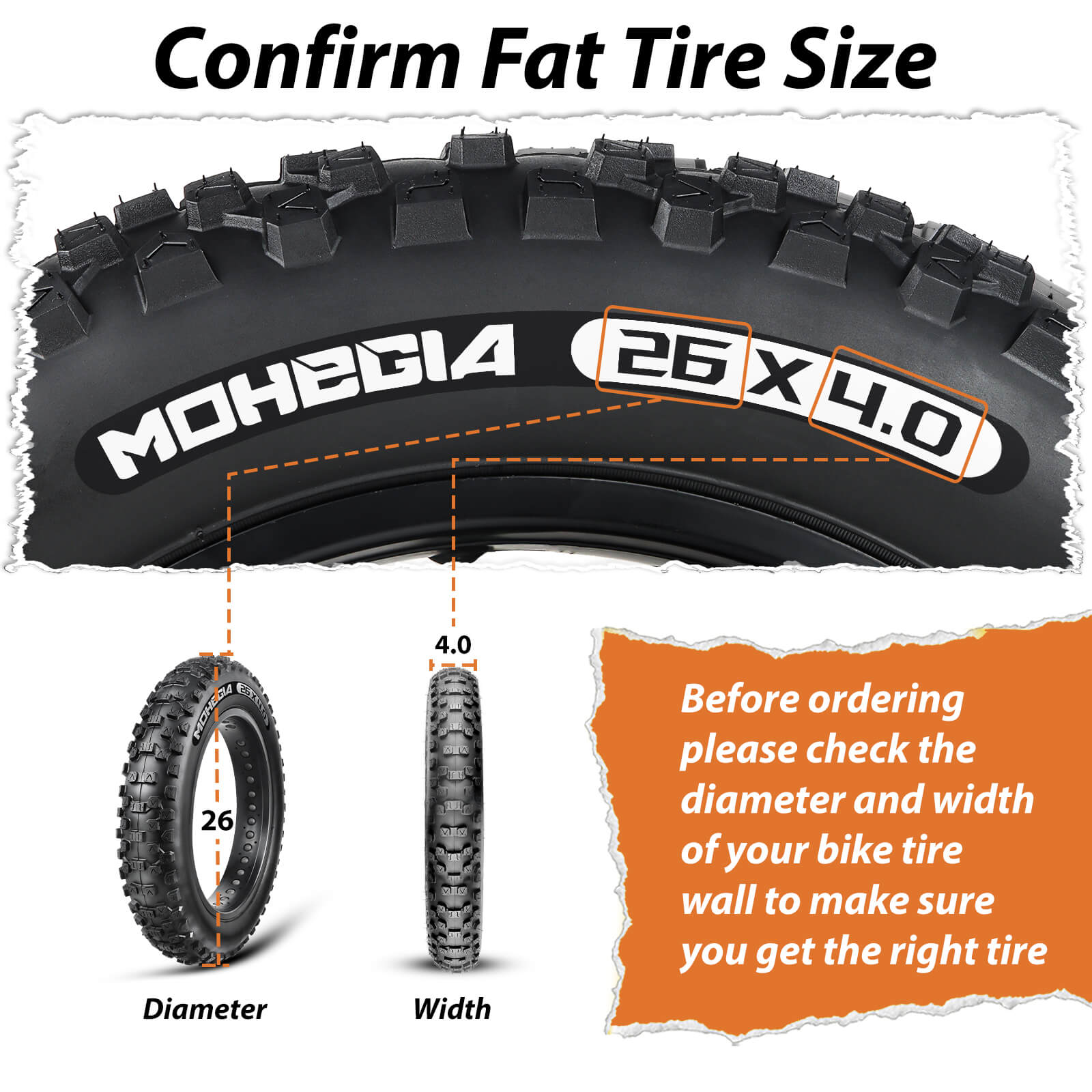 Hycline Rock Conqueror e-bike and fat bike tire 20x4 inch with 40 PSI, rugged off-road tire for mountain biking and fat biking.