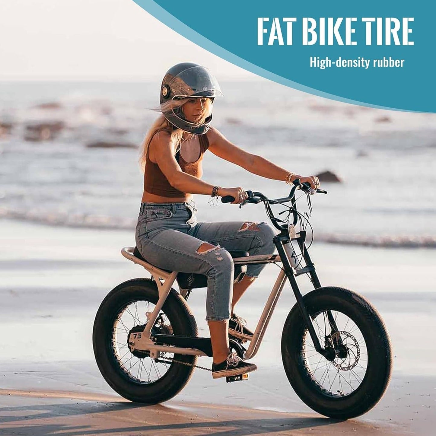 Black Hycline HyperPave E-Bike and Fat Bike Tire, 20x4-inch, pair with tubes, rugged off-road bike tire for fat bikes and e-bikes.