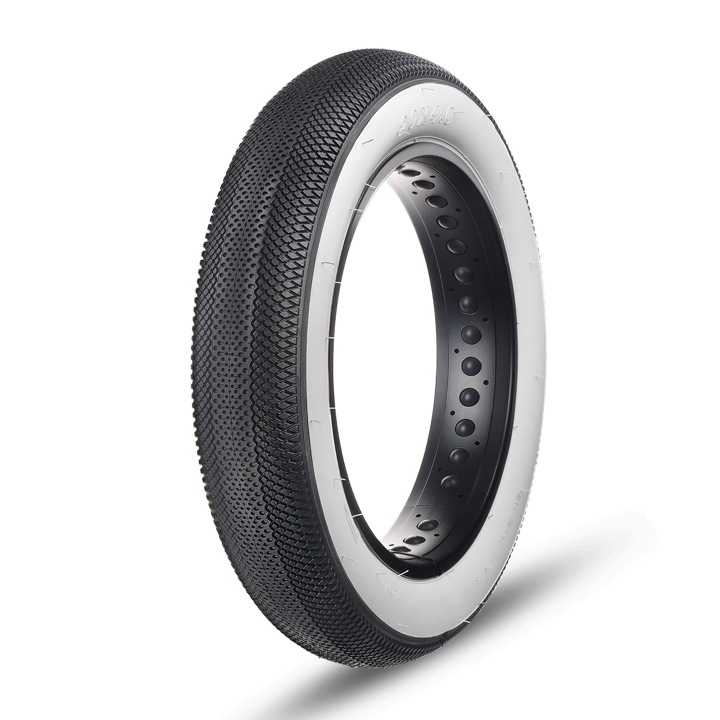 Black Hycline HyperPave e-bike and fat bike tire, 20x4 inches, rugged off-road tire suitable for e-bikes and fat bikes.
