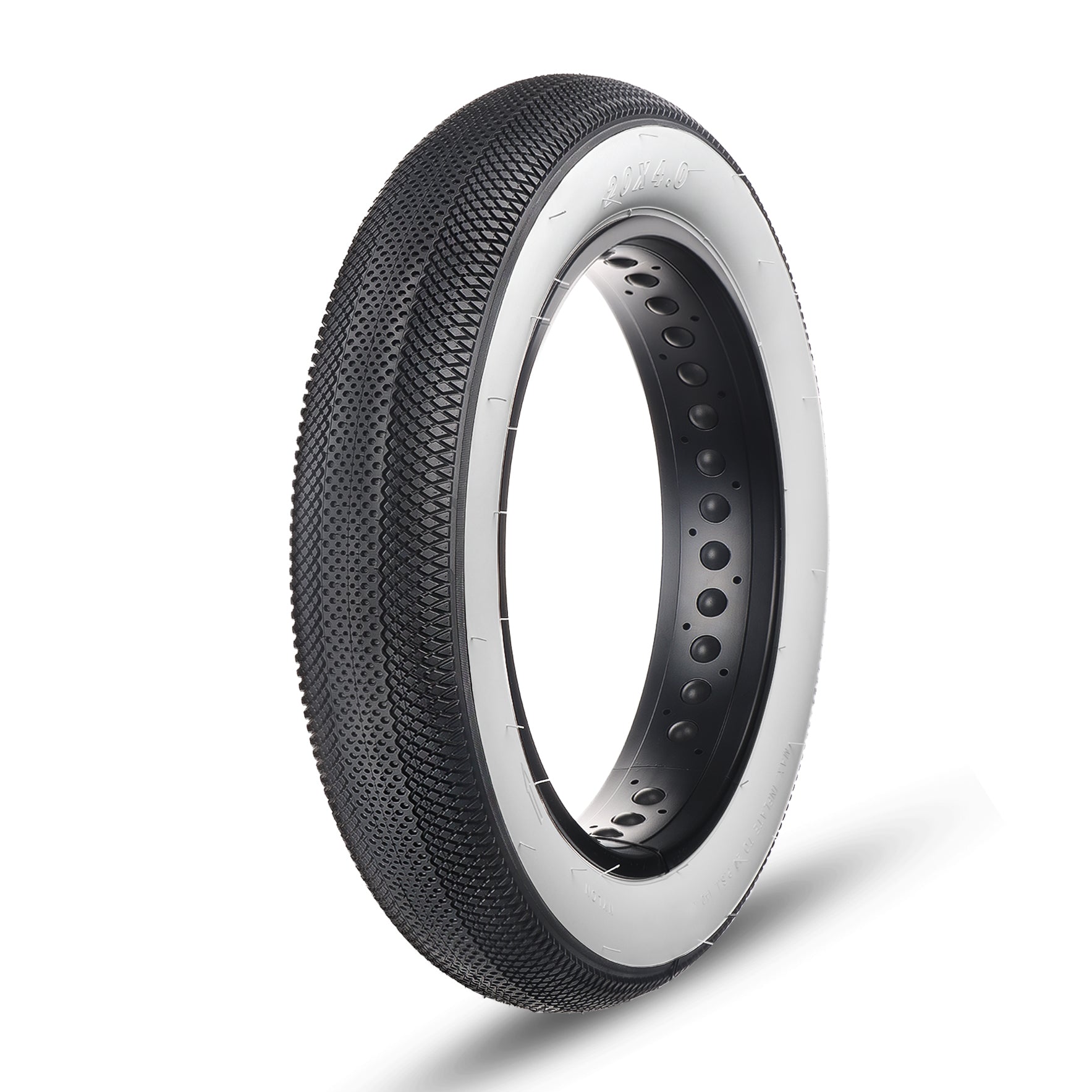 Black Hycline HyperPave e-bike and fat bike tire, 20x4 inches, rugged off-road tire suitable for e-bikes and fat bikes.