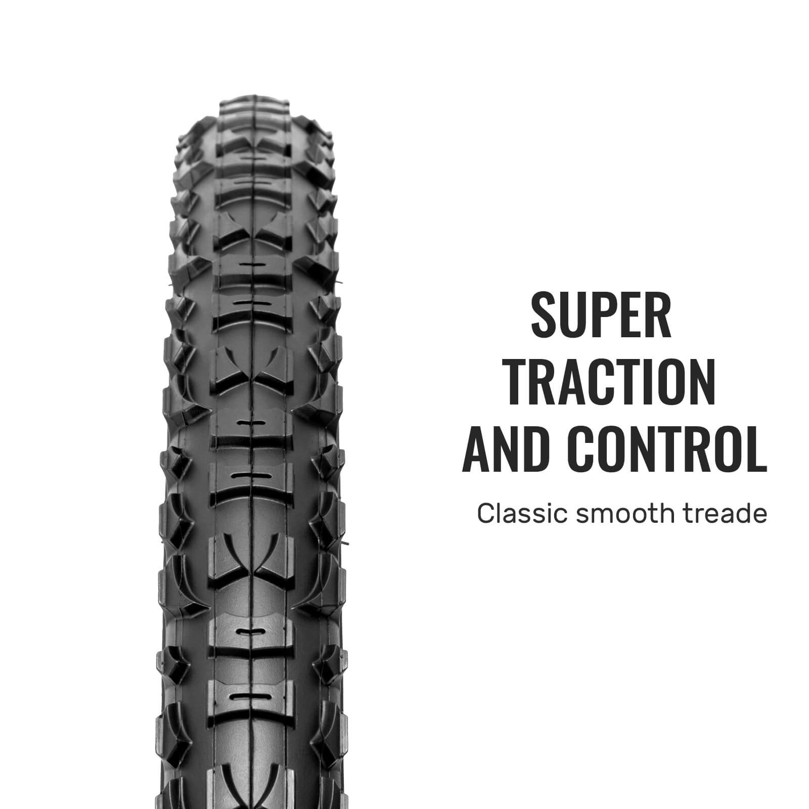 Hycline Terrclaw mountain bike tire 20, 24, or 26-inch × 1.95 inches with tubes, black rubber tread, suitable for off-road riding