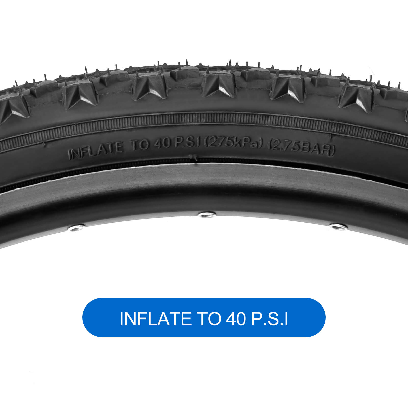 Hycline Rapids 26-inch mountain bike tire with 1.95-inch width, black rubber tread, suitable for off-road cycling.