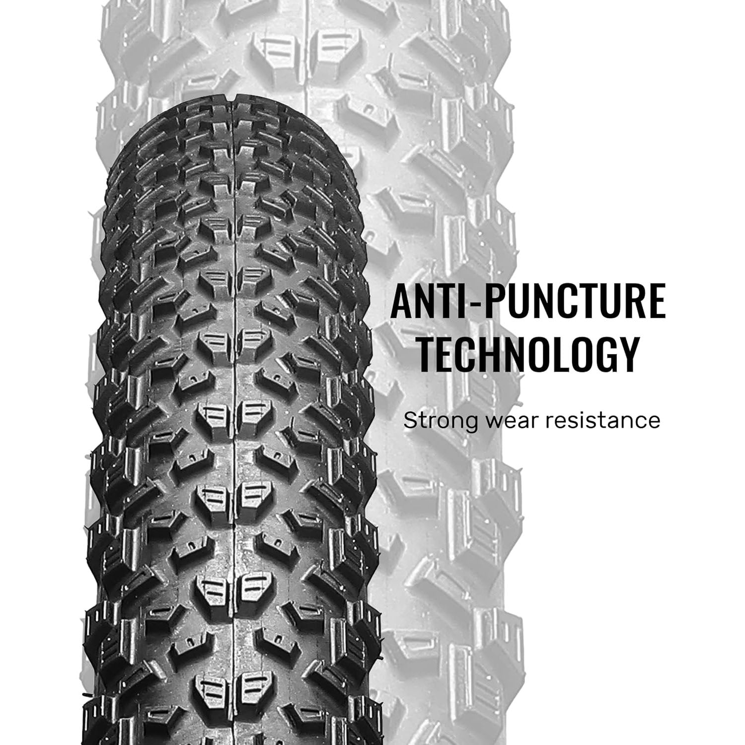 Hycline 27.5-inch mountain bike tire with 2.125-inch width, black rubber tread, suitable for off-road cycling.