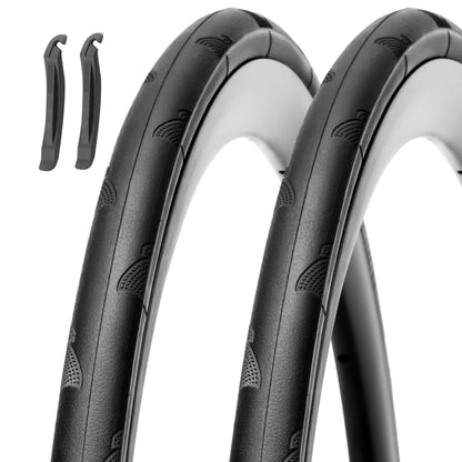 Hycline P-Wave road bike tire 700x25C in black, designed for smooth riding and durability on road cycling adventures.