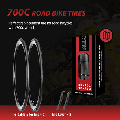 Hycline P-Wave road bike tire 700x25C in black, designed for smooth performance on paved roads.