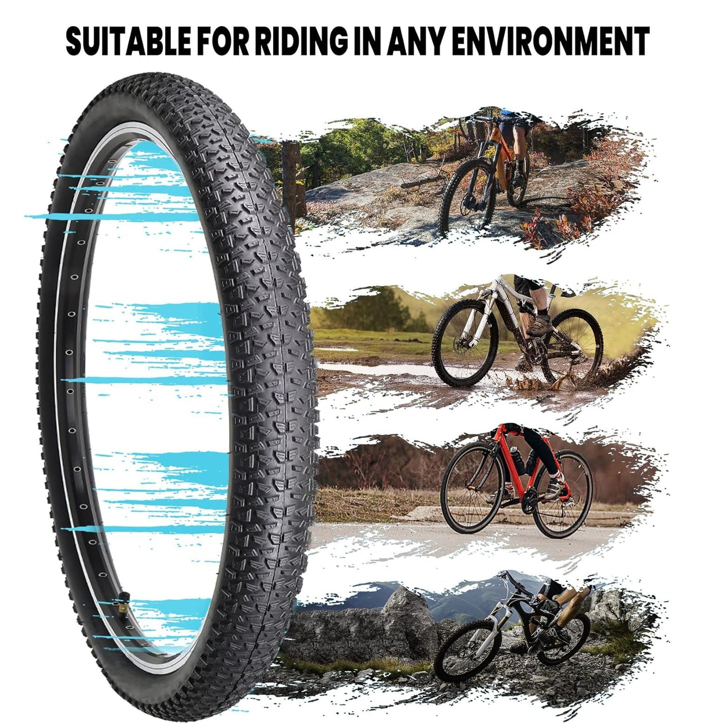 Hycline Baxon XC 27.5-inch by 2.125-inch mountain bike tire with knobby tread for enduro riding and trail performance