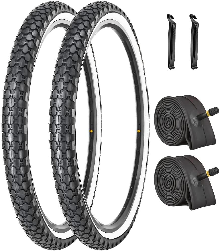 Hycline SandRoller bicycle tires set, 26-inch by 2.125-inch, beach cruiser tires with textured tread for sandy terrain.