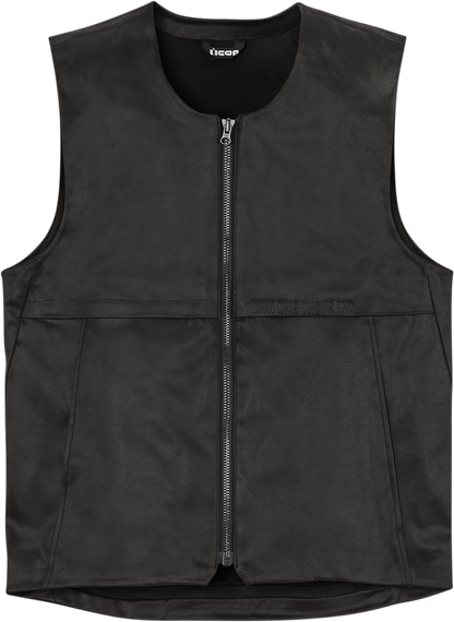 ICON Backlot vest in black with relaxed fit, featuring AX® Laredo synthetic chassis, size L/XL, shown on a mannequin.