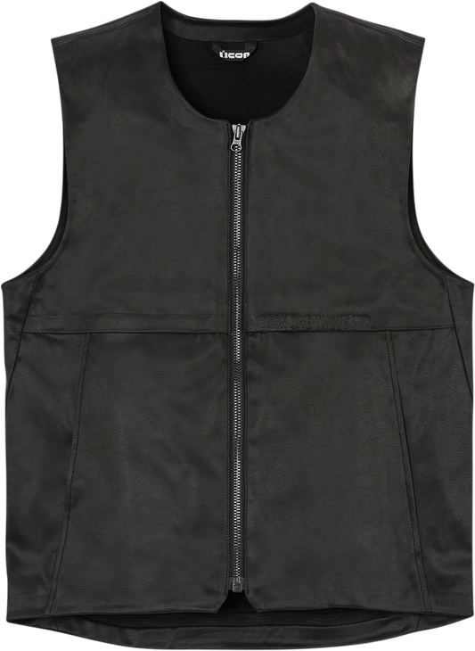 ICON Backlot vest in black with relaxed fit, featuring AX® Laredo synthetic chassis, size L/XL, shown on a mannequin.