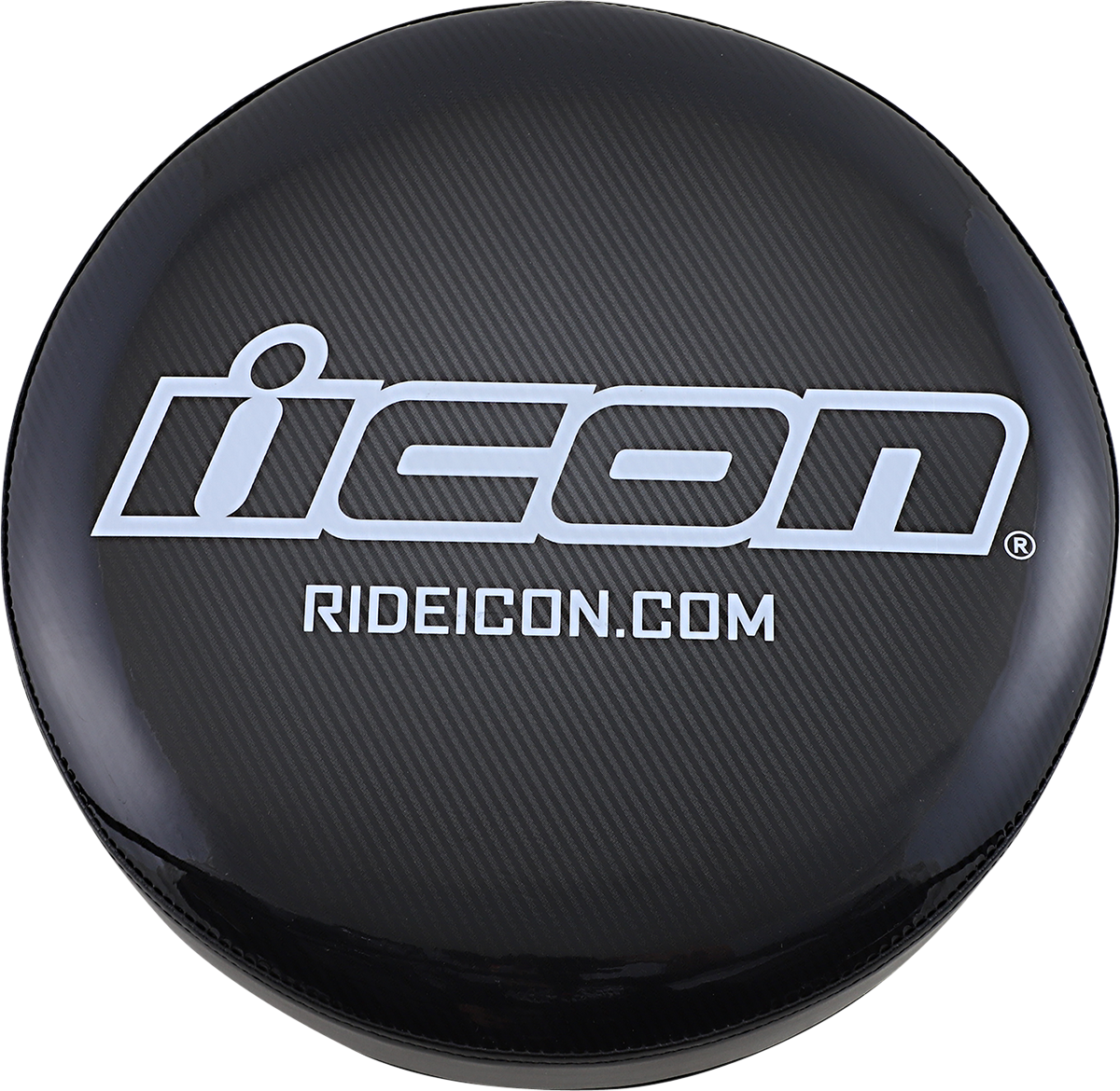 ICON Black Bar Stool Seat X80-6020IC-A featuring bright logo detail, modern bar stool with sleek black finish and comfortable seating.
