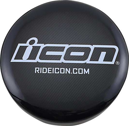 ICON Black Bar Stool Seat X80-6020IC-A featuring bright logo detail, modern bar stool with sleek black finish and comfortable seating.