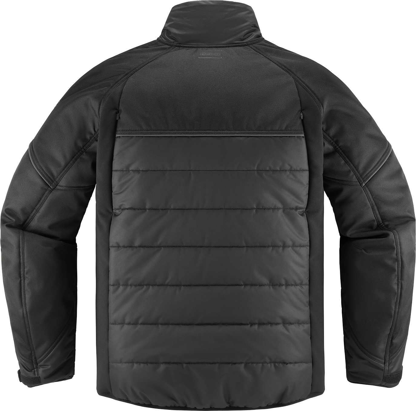 ICON Ghost Puffer™ Jacket in black, casual urban riding jacket with puffer design, comfort, and protection for riders.