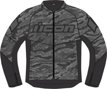 Gray ICON Hooligan CE Tigersblood motorcycle jacket in 3XL with removable Viper back protector and impact protectors.