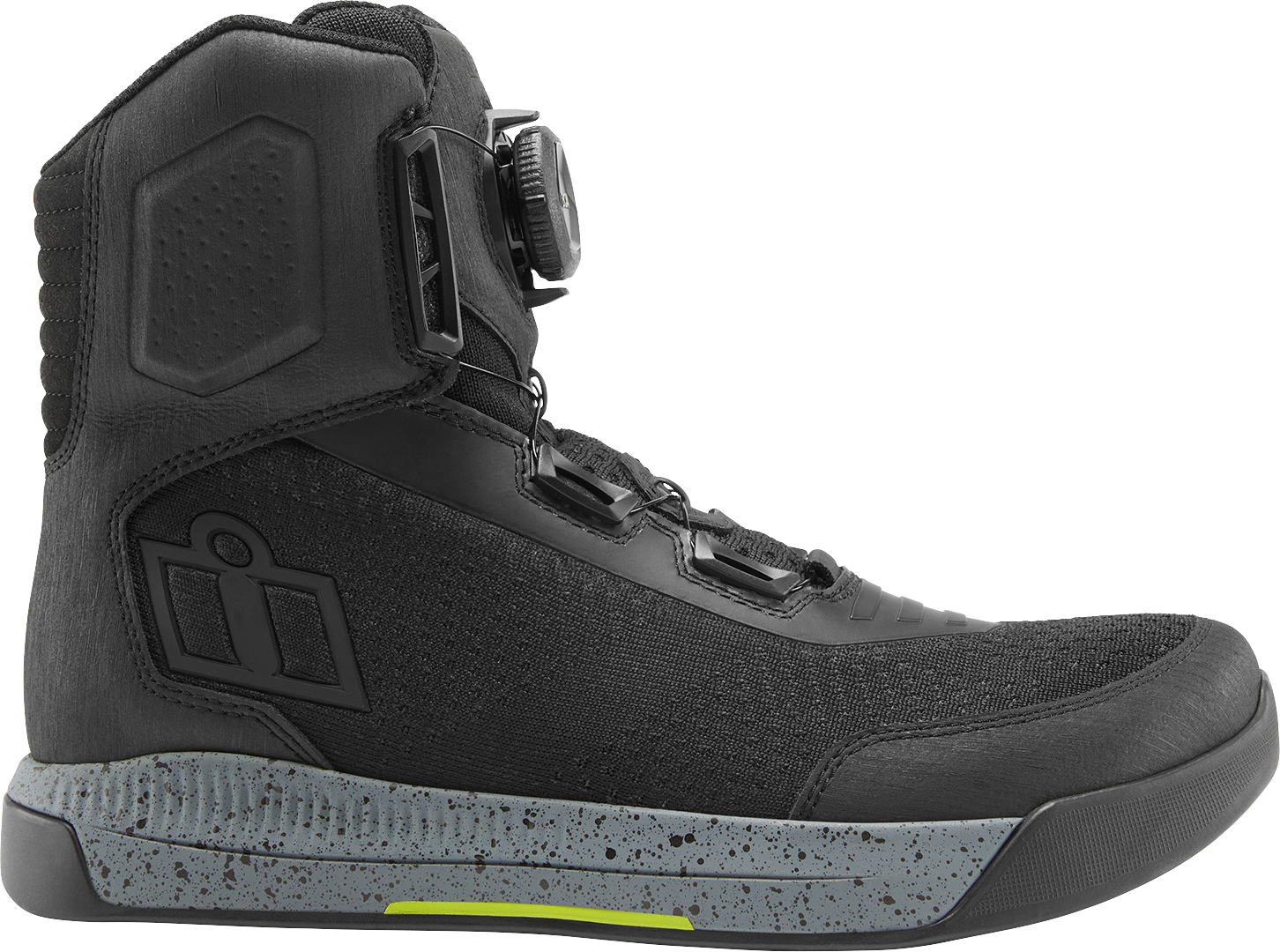ICON Overlord Vented Boots for Men in black, US 9.5, EU 43.5, featuring a durable design and vented construction.