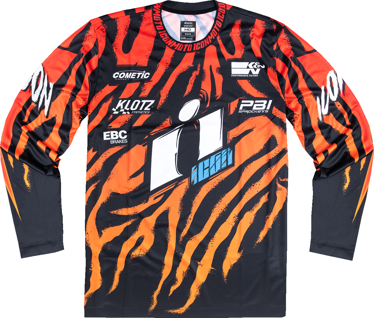 Orange ICON Rad Dawn™ Jersey in XL, featuring mesh chassis and sublimated graphics, ideal for motocross riding.